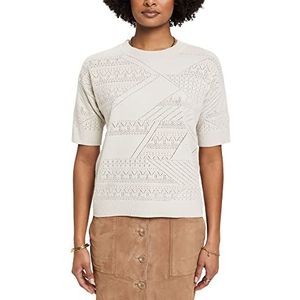 ESPRIT Collection Pullover met korte mouwen van linnenmix, Pastel Grey, M