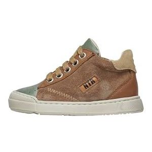 Naturino Faluk High Zip-sneakers van leer en suède, cognac azure, 21 EU