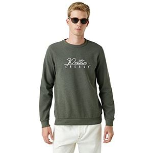 Koton Sweatshirt met motto print shirt, kaki (854), L heren, Khaki (854), L