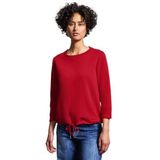 STREET ONE - Sweatshirt - Knalrood - Sweatstof - Ronde Hals, Driekwart Mouw