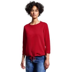 STREET ONE - Sweatshirt - Knalrood - Sweatstof - Ronde Hals, Driekwart Mouw