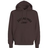 JACK & JONES Jorbleecker Branding Sweat Hood Bf, Diepe mahonie, XL