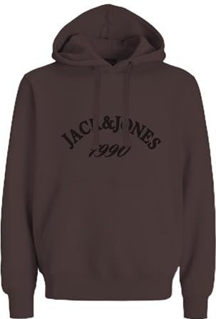 JACK & JONES Jorbleecker Branding Sweat Hood Bf, Diepe mahonie, XL