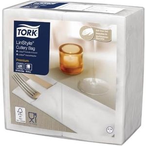 Tork LinStyle Bestek Servetten Wit (Pack van 12 x 50)