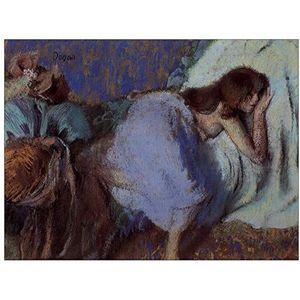 ArtPlaza TW93088 Degas Edgar - On the bed decoratieve panelen, hout MDF, meerkleurig, 80x60 cm