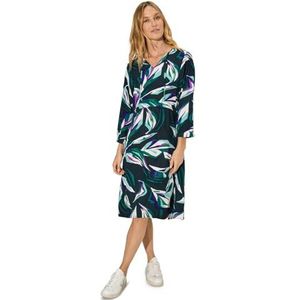 CECIL Viscose jurk met print, fir green, XL