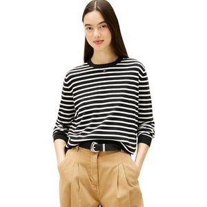 Tommy Jeans Trui 'Essential'  zwart / wit