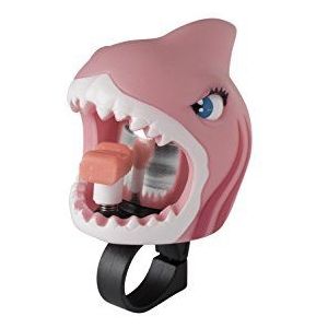 ABUS Crazy Safety Fietsbel voor kinderen, uniseks, Shark, roze