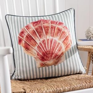 Evans Lichfield Salcombe Sint-jakobsschelp Piped Feather Rich gevuld kussen