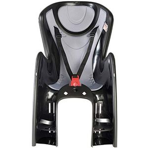 OKBABY Baby Shield - Fietsstoeltje achterop voor kinderen tot 22 kg - Bagagedragerbevestiging - zwart en zilver
