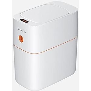 JOYBOS JOB092 Afvalemmer voor keuken, 15 l, automatisch, contactloos, incl. 30 vuilniszakken, 15 liter, ABS + PP, wit