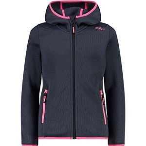 CMP Meisjes Knit Tech Mélange fleece jas met capuchon KID G JACKET FIX HOOD