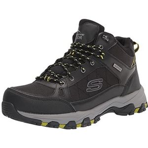 Skechers Selmen Melano wandelschoen voor heren, 10 UK, Zwart leer W synthetisch gaas, 41.5 EU