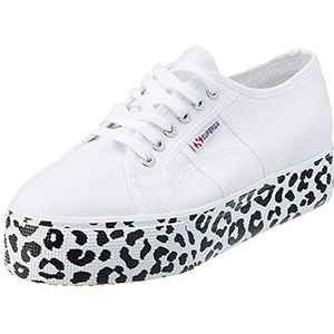 SUPERGA 2790 printplatform, veterschoenen voor dames, Wit luipaard, 37 EU