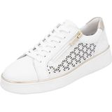 Casual Schoenen - Wit/Goudkleur - Veterschoen - Lage Schoen - Perforatie - Ritssluiting