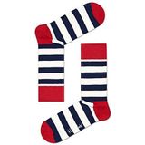 Happy Socks Stripe, Kleurrijke en Leuke, Sokken voor Dames en Heren, Rood-Wit (36-40)