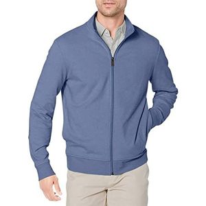 Amazon Essentials Heren lichtgewicht French Terry Full-Zip Mock Neck Sweatshirt, Indigo, M