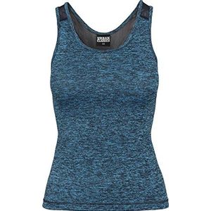 Urban Classics Actief Melange Training Top Sport Shirt voor dames, meerkleurig (turquoise/zwart 1178), M Klein