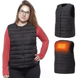 Woozoo® by Ohyama, Verwarmd jas / verwarmd vest, Licht en dun voor maximaal comfort, 4 verwarmingsniveaus van 38°C tot 53°C, Voor dames maat M - Heated Vest HW - Zwart