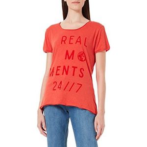 Timezone Klassiek T-shirt voor dames met ronde hals, Savanna Red Melange, S