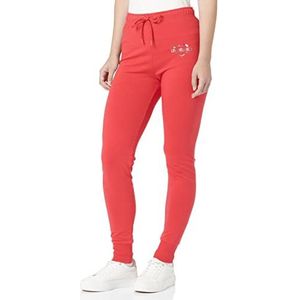 Moschino Dames Slim Fit Jog with Brand Heart Olografische Print Casual Broek, rood, 40