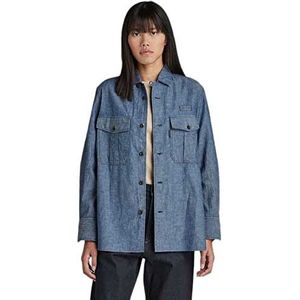 G Star Raw Officer Boyfriend overhemd voor dames, Blauw (Rinsed Starch Press D21887-d186-d441), S