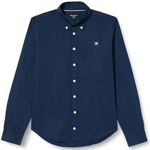 Hackett London Boy's Washed Oxford Shirt, Blauw (zwart), 9 jaar