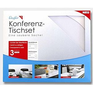 Läufer 32632 placemat, doorzichtige onderlegger, 25 x 30 cm, ovaal, transparant kwartsbruin, voor koffiedeken, bloemenvazen, koffiezetapparaat, voor vergaderzalen, ontvangst, kantoor en keuken