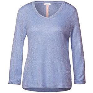 Street One Dames Glitter Shirt, Cozy Blue Melange, 40