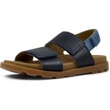 Brutus - K800598-007 - Leren Sandalen - Zwart - Plat - Klittenband - Casual