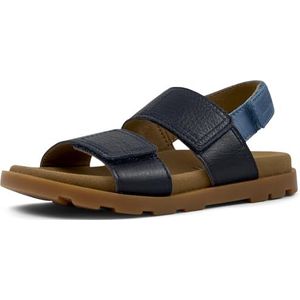 Brutus - K800598-007 - Leren Sandalen - Zwart - Plat - Klittenband - Casual