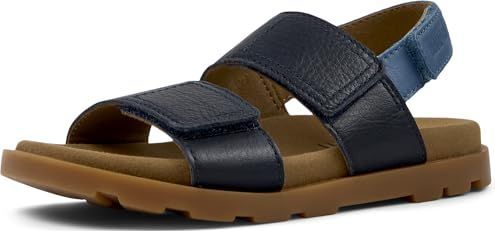 Brutus - K800598-007 - Leren Sandalen - Zwart - Plat - Klittenband - Casual
