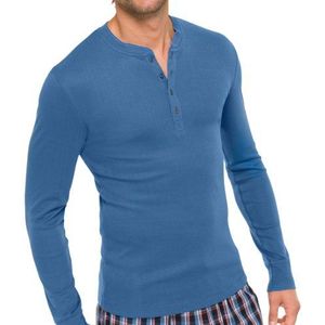 Schiesser shirt lange mouw heren overhemd, blauw (816-blauw jeansblauw), 52 NL