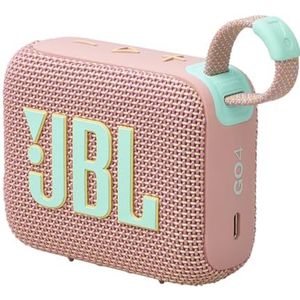 JBL Go 4 in Pink - Portable Bluetooth Speaker Box Pro Sound, Deep Bass and Playtime Boost Function - Waterproof and Dustproof - 7 Hours Runtime