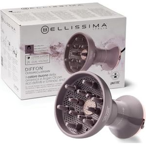 Bellissima Diffon Ceramic & Argan: Diffuser voor krullend haar met arganolie voor gedefinieerde, glanzende en gehydrateerde krullen – Anti-frizz werking, zachte droging, dubbele spanning