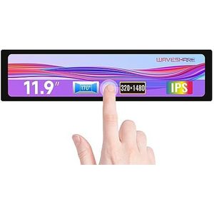Waveshare 11.9inch Capacitive Touch Control Panel Screen LCD Compatible with Raspberry Pi Jetson Nano PC,320×1480 Resolution (H×V) HDMI Display Port IPS Display Panel Toughened Glass Cover