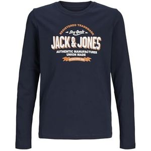 Jack & Jones Shirt met lange mouwen voor, marineblauw/print: wit + jam, 164