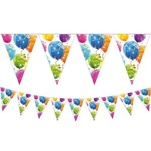 Procos 88154 - vlaggenbanner, fonkelende ballonnen, 9 stuks, slinger, verjaardag, themafeest