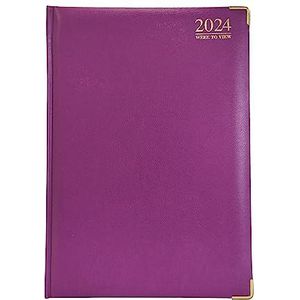 G4 2024 Paars A5 Week te bekijken Dagboek Hardback Cover 70GSM Papier voor Business Office & Home