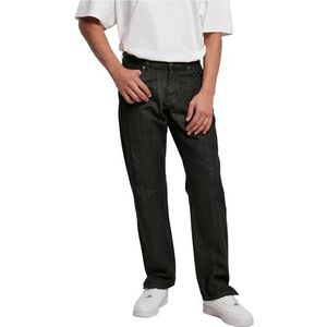 Urban Classics Straight Slit Jeans Boxershorts voor kinderen en heren, zwart (Black/Raw), S