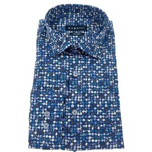 bugatti Vrijetijdshemd voor heren, 1:1 mouw, blauw, M
