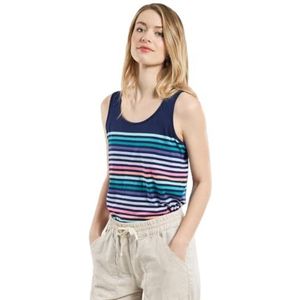 Armor Lux Gestreepte tanktop 10 kleuren ronde hals lichtgewicht katoen dames, Multicol Cornugallia Seal, M