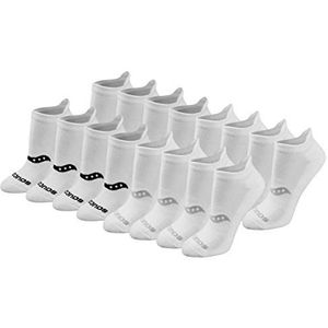 Saucony Dames Multi-Pack Performance Hiel Tab Athletic Sokken Hardlopen (Pack van 16), Basic Wit (16 paar), S