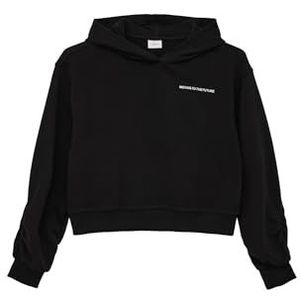 s.Oliver Sweatshirt voor meisjes met capuchon, zwart, 140 cm