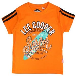 Lee Cooper T-shirt voor jongens - top met korte mouwen - katoen - oranje - 8 jaar, Oranje, 8 Jaren