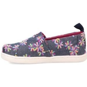 TOMS Klassieke Alpargata Loafer Flat, Navy geborduurde Flora, 7 UK Child, Navy geborduurde flora, 7 UK Child