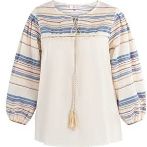 NALLY Damesblouse 21325638-NA02, oranje blauw wolwit, S, Oranje Blauw Wolwit, S