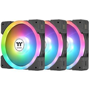Thermaltake SWAFAN EX 14 ARGB PC-koelventilator, pcak met 3 ventilatoren, 500~2000 RPM, magnetische aansluiting, omkeerbare messen, synchroniseren met MB RGB-software, CL-F168-PL14SW-A, zwart