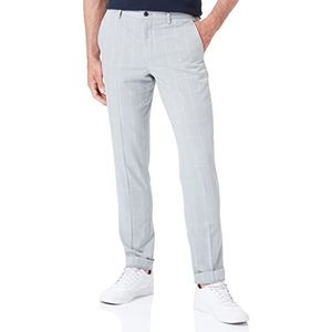 JACK & JONES heren broek geruit, Lichtgrijs/ruiten: super slim fit, 52