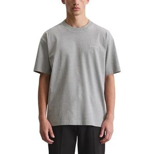 Marc O'Polo - T-shirt - Grijs - Losse Pasvorm - Kwartmouw